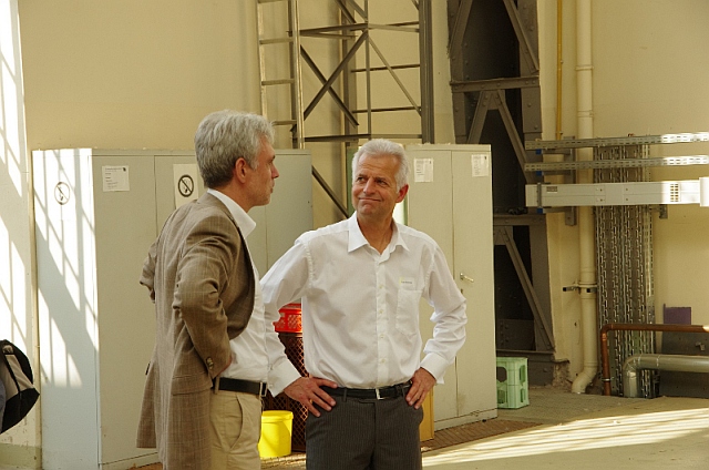 Empfang in der Peter-Behrens-Halle, Eberhard Pelke und Eugen Brühwiler | Foto Bernhard Heres